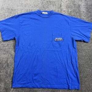 Vintage 90s Carnival Cruise Shirt Blue Pocket Vacation No Tags Unknown‎ Size